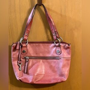 Fossil Dusty Rose Pink Leather Shoulder Bag